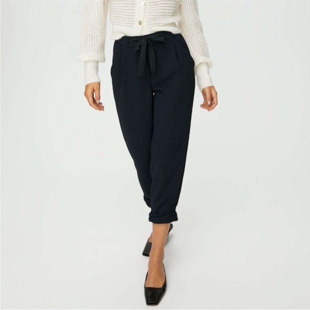 Aritzia Wilfred Allant Pant Black Lyocell Linen Blend (Size 8)